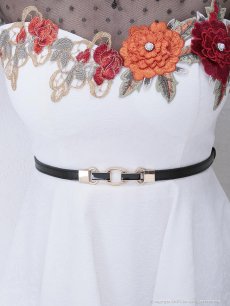 画像5: キャバドレス ミニ ITK 袖付き フレア 高級 立体刺繍 an(S)(ホワイト) (5)