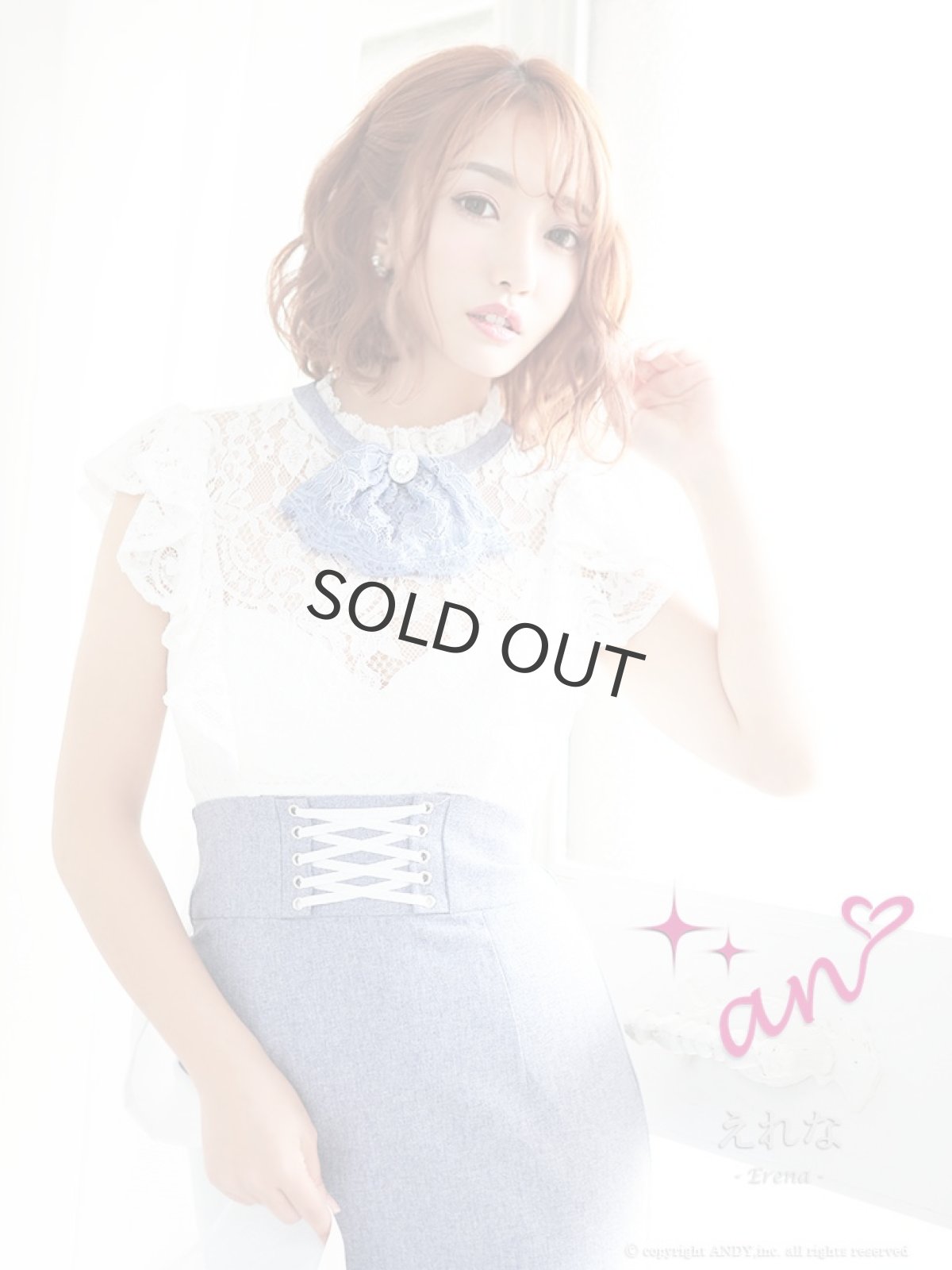 画像1: キャバドレス ミニ ITK レース フリル 谷間 細見せ an(S/M)(ホワイト×ブルー/ブラック×ライトグレー) (1)