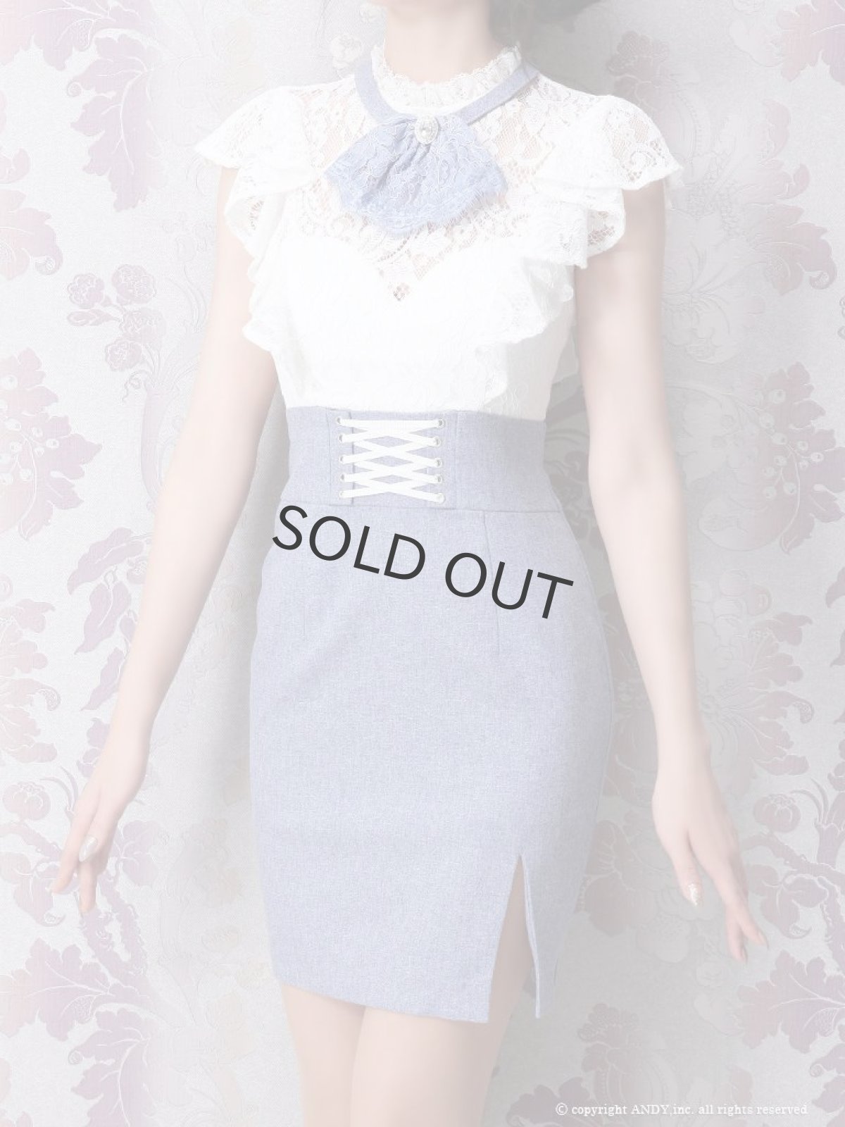 画像3: キャバドレス ミニ ITK レース フリル 谷間 細見せ an(S/M)(ホワイト×ブルー/ブラック×ライトグレー) (3)