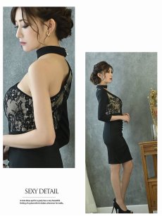 画像3: ワンショルダー 花柄 レース ミニドレス 谷間 Belsia(S/M/L)(ブラック) (3)