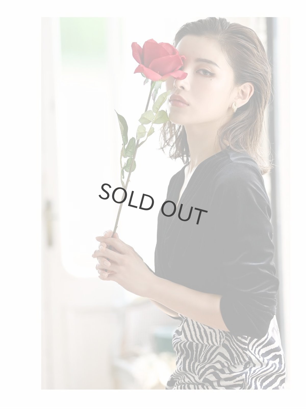 画像3: ゼブラ カシュクール 異素材 韓国 ベロア DaysPiece(S/M/L)(ホワイト) (3)