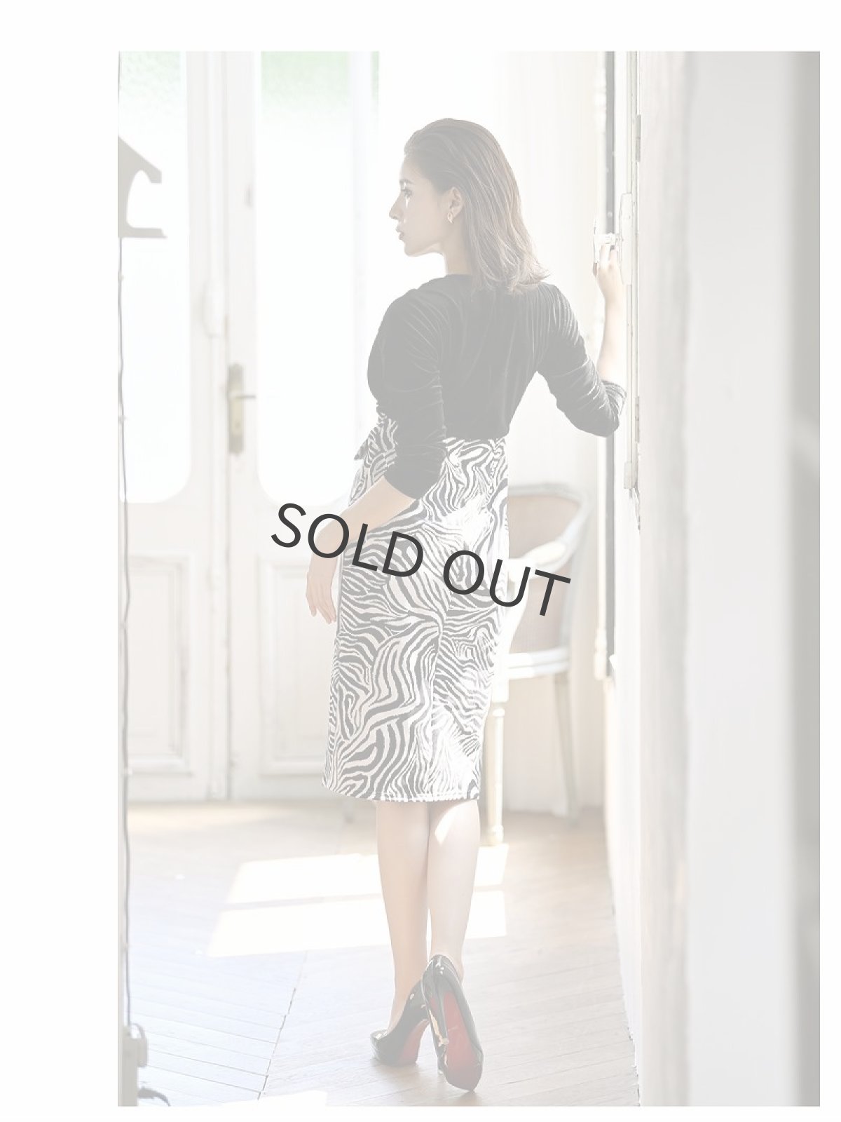 画像5: ゼブラ カシュクール 異素材 韓国 ベロア DaysPiece(S/M/L)(ホワイト) (5)