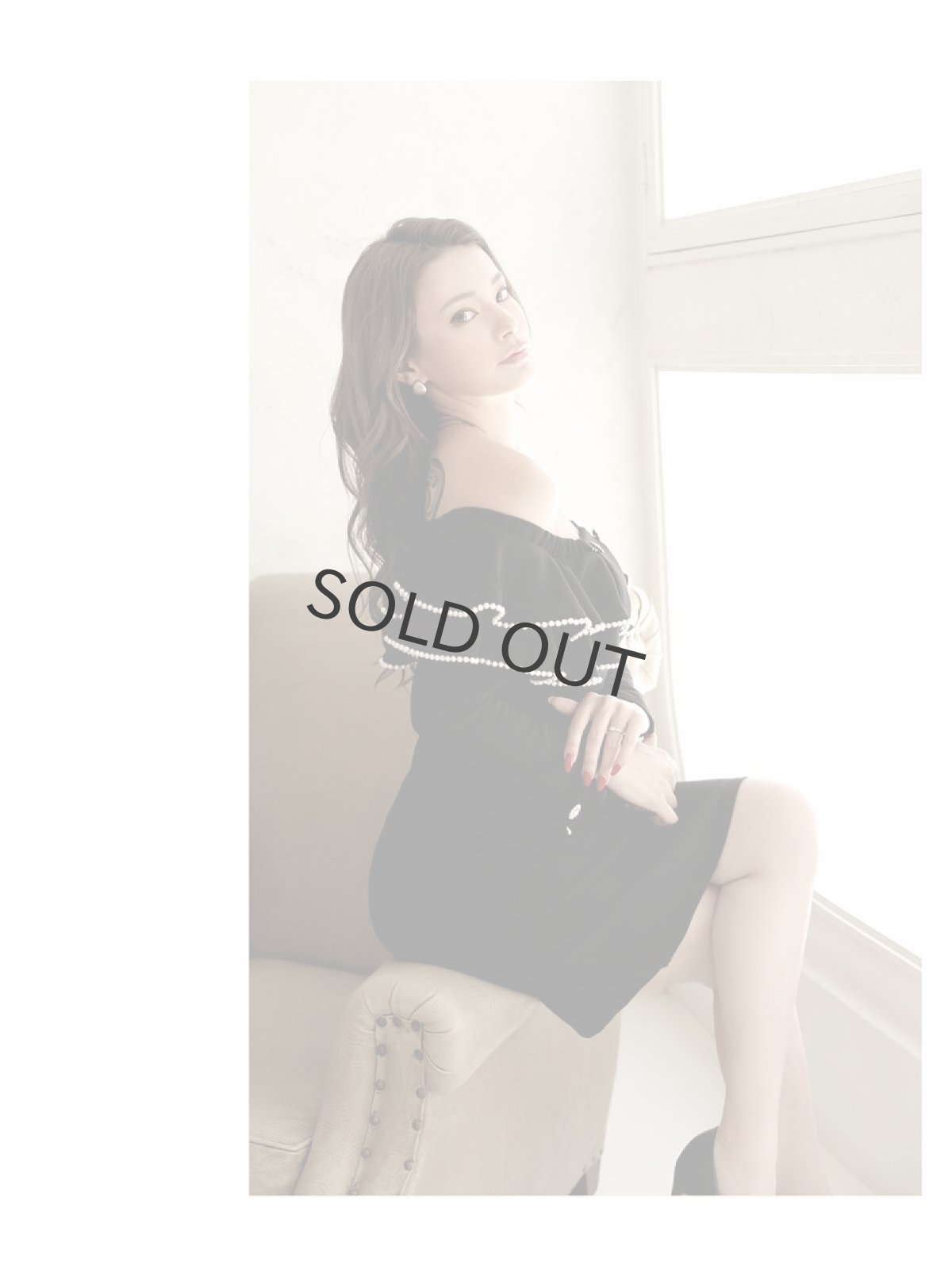 画像4: キャバドレス ミニ 韓国 フリル デコルテ 長袖 ワンカラードレス DaysPiece(S/M/L)(ブラック/ミント) (4)