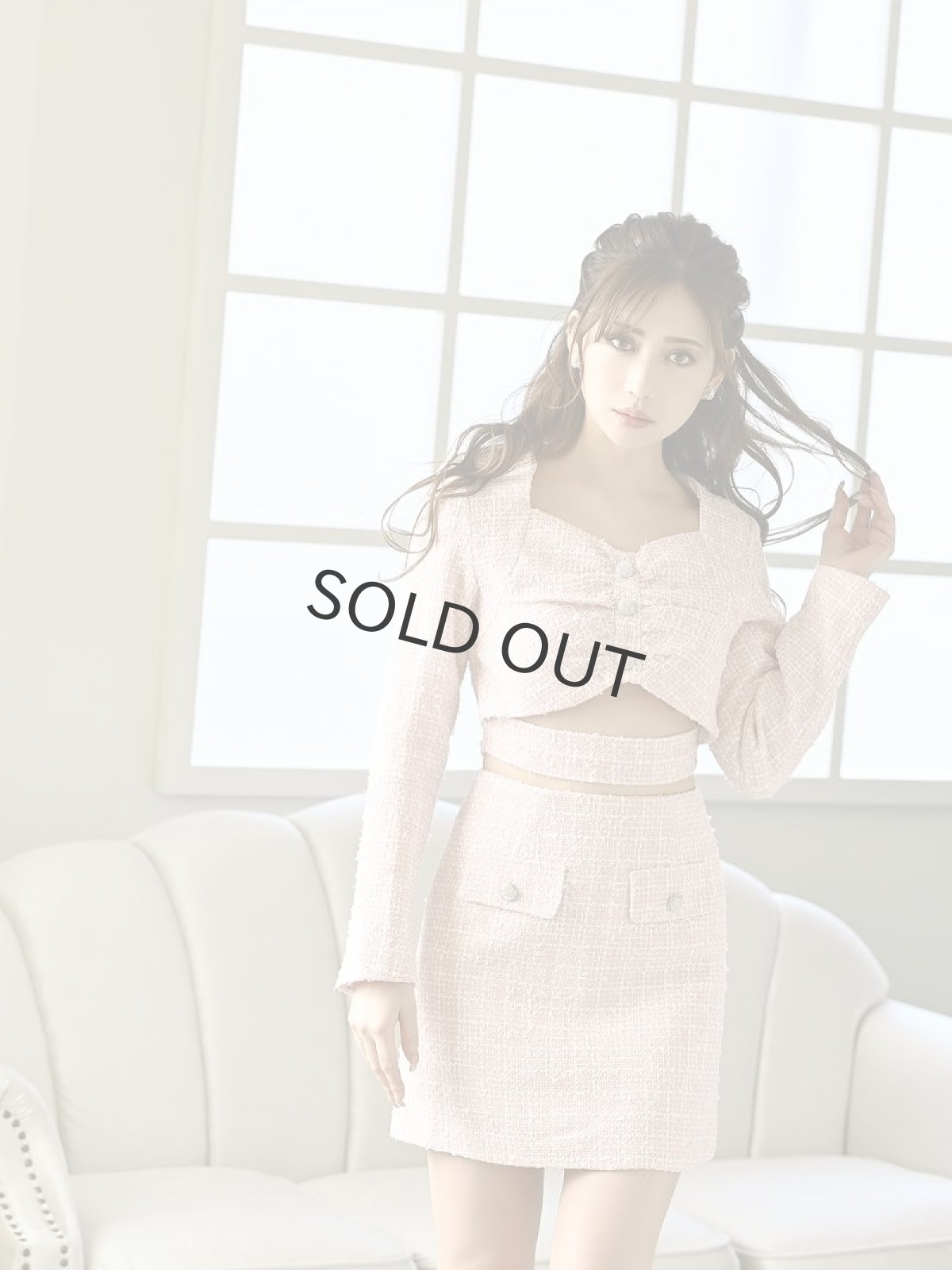 画像4: フォーマルスーツ ショート丈 ツイード ママスーツ 韓国 Belsia(S/M/L)(ピンク/ブルー/ブラック) (4)