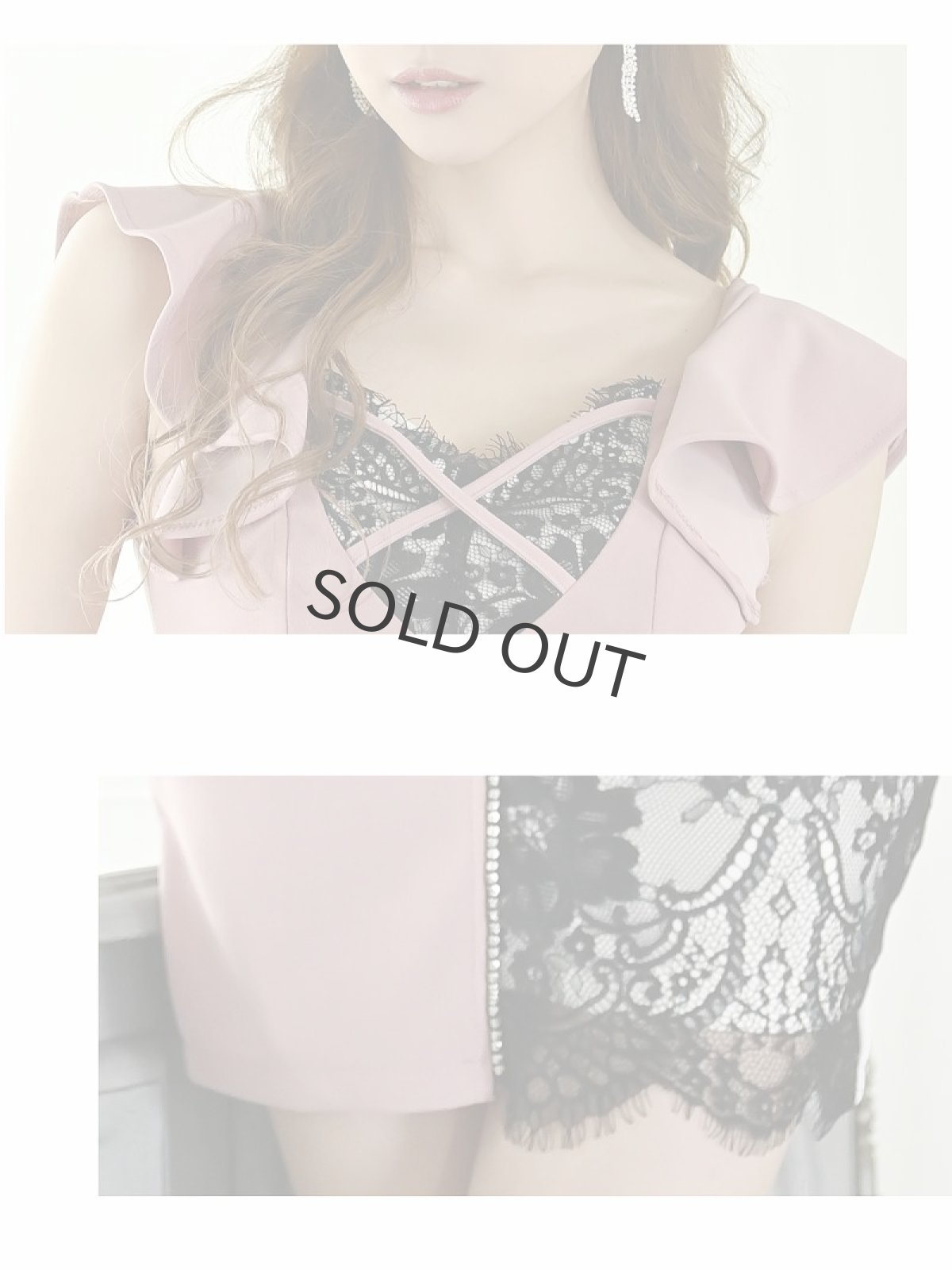 画像3: 大きいサイズ 華やか ヌーディー バイカラー ビジュー Belsia(S/M/L)(ブラック/ピンク/イエロー) (3)