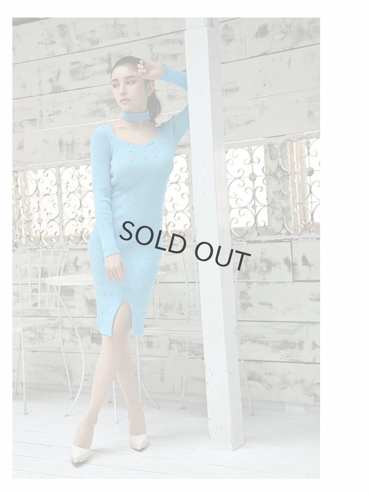 画像3: ニットワンピース ビジュー 豪華 上品 韓国風 DaysPiece(M)(ブラック/ブルー) (3)