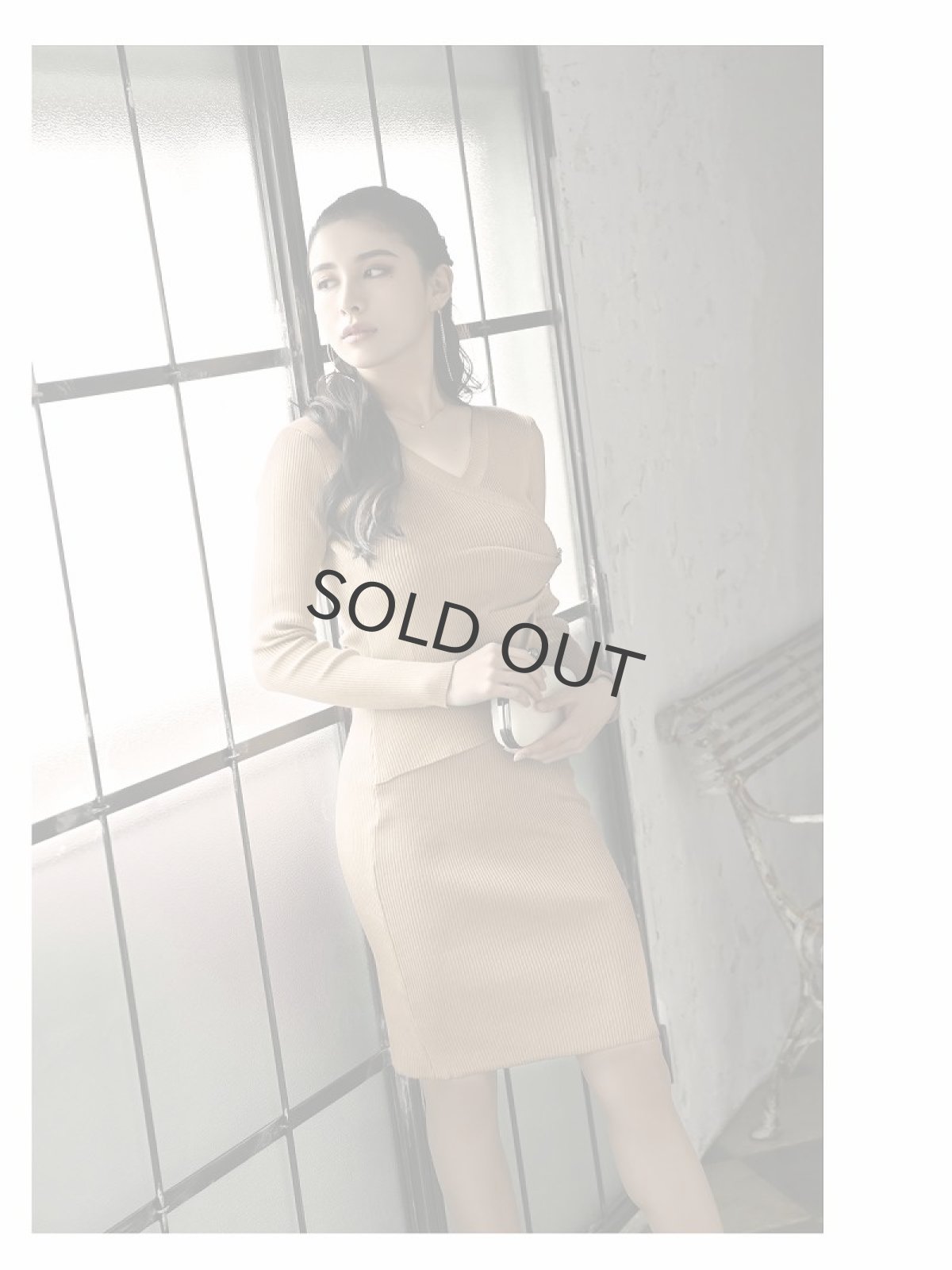 画像5: 春ニット 韓国風 ニットワンピース ビジュー 上品 DaysPiece(M)(ブルー/ピンク/ブラック/ベージュ) (5)