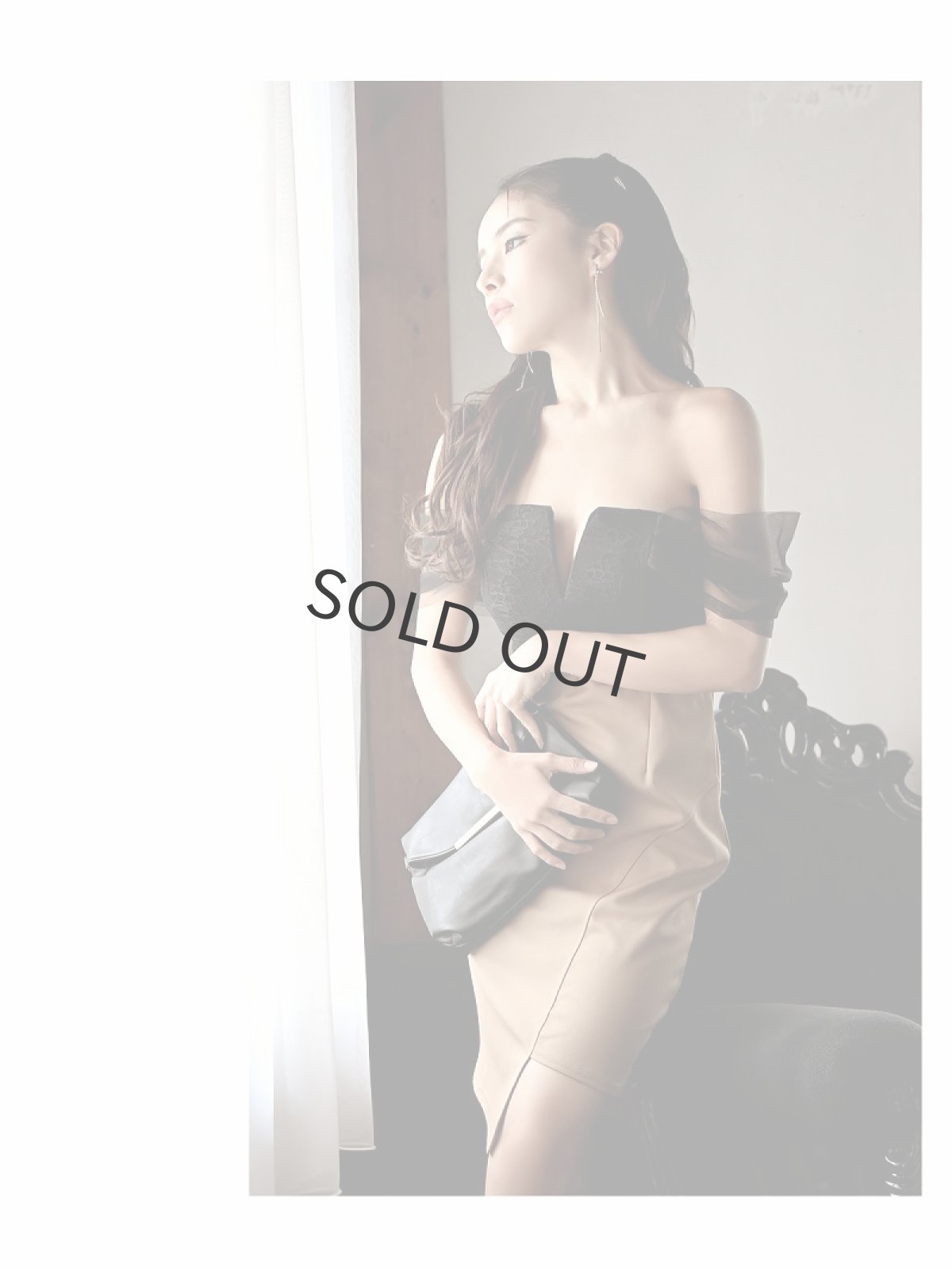 画像4: 韓国ドレス 袖付き 二の腕カバー 上品 セクシー DaysPiece(S/M/L/XL)(ベージュ) (4)