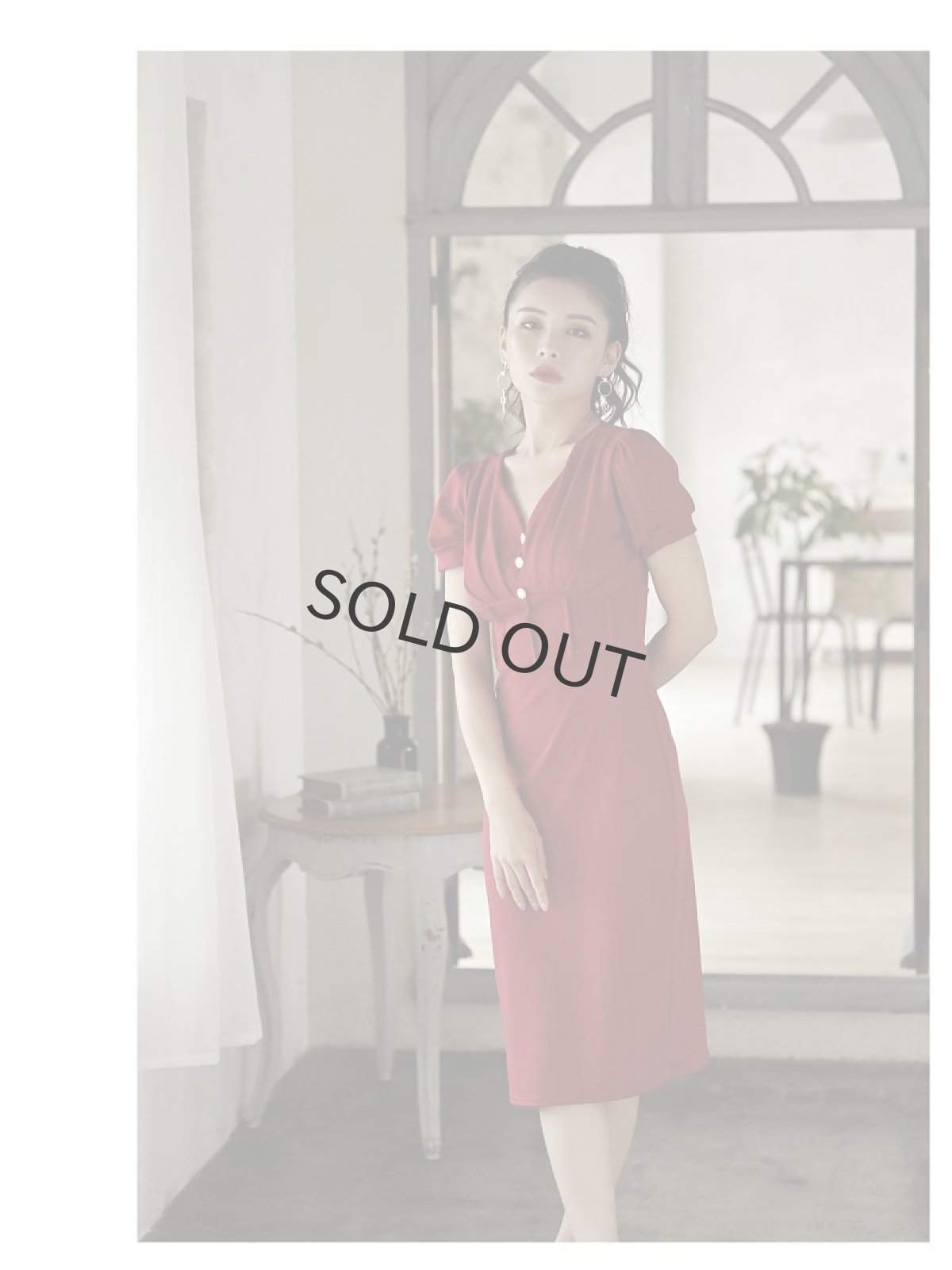 画像2: 韓国 キャバワンピ ワンカラー 膝丈 黒 DaysPiece(S/M/L)(ブラック/レッド/ラベンダー) (2)