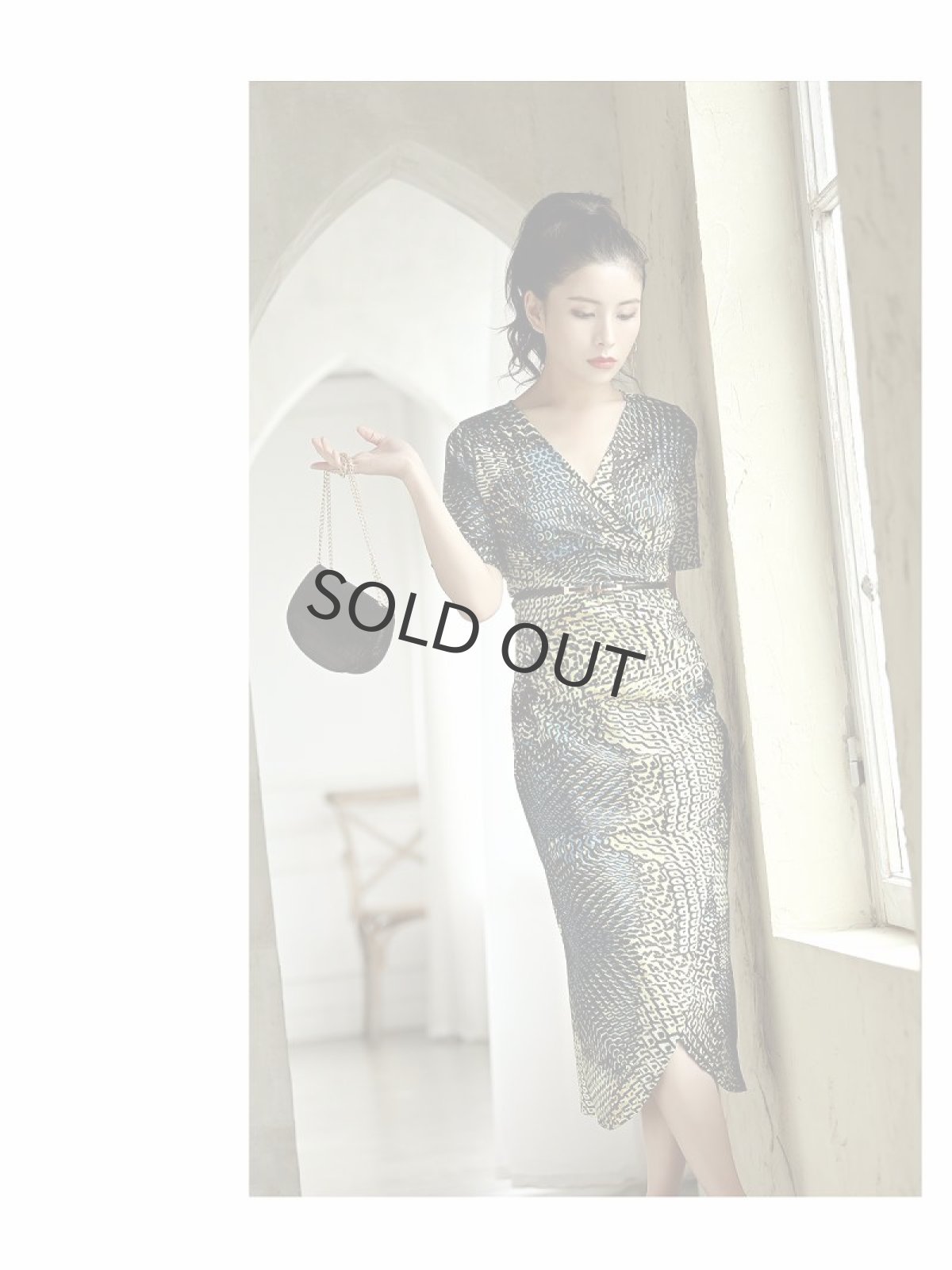 画像2: 韓国 キャバワンピ ひざ丈 アニマル パイソン DaysPiece(S/M/L)(ブルー) (2)