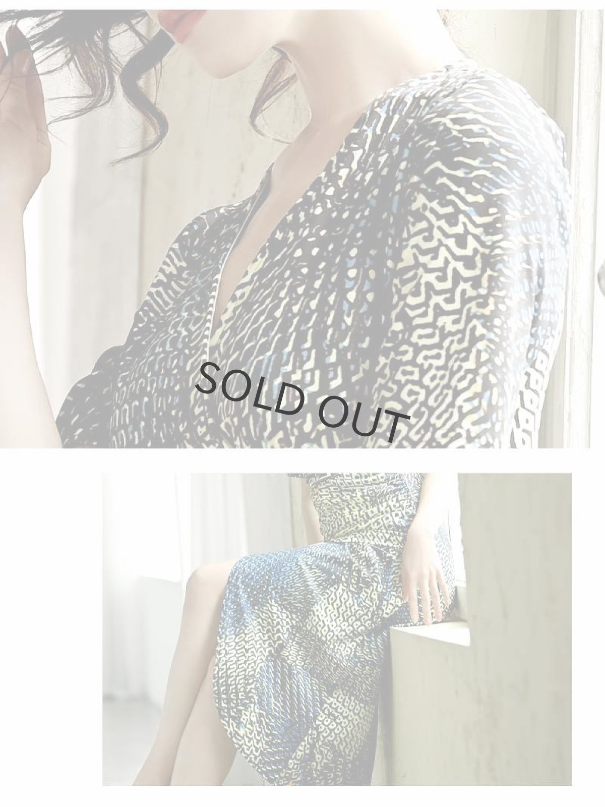 画像3: 韓国 キャバワンピ ひざ丈 アニマル パイソン DaysPiece(S/M/L)(ブルー) (3)