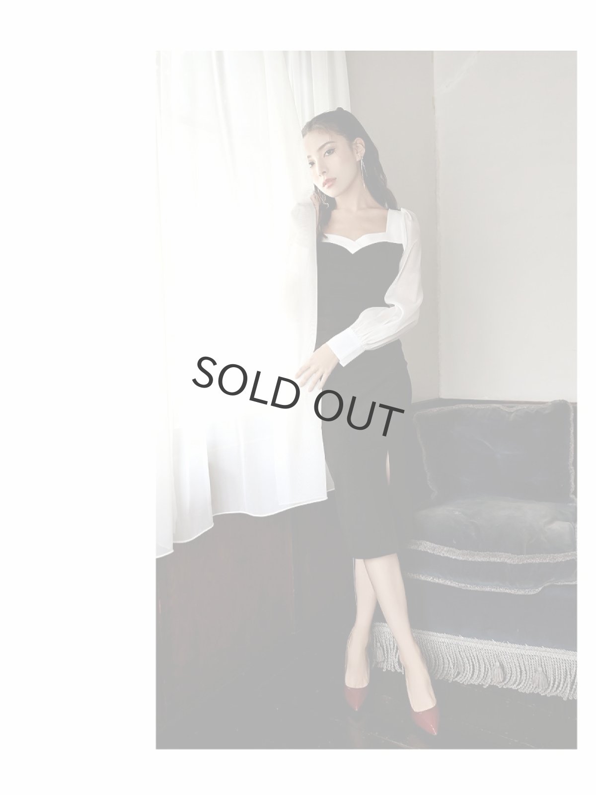 画像2: 長袖 韓国 袖付き 膝丈 上質 DaysPiece(S/M/L)(ブラック) (2)