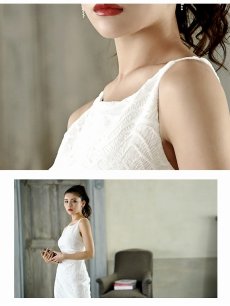 画像4: ワンピース キャバドレス 韓国 キャバワンピ 膝丈 ロング アシメ DaysPiece(S/M/L)(ブラック/ホワイト/グリーン) (4)