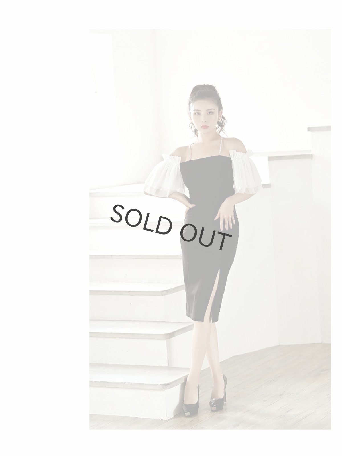 画像2: 膝丈 韓国 キャバワンピ レース タイトワンピース DaysPiece(S/M/L)(ブラック) (2)