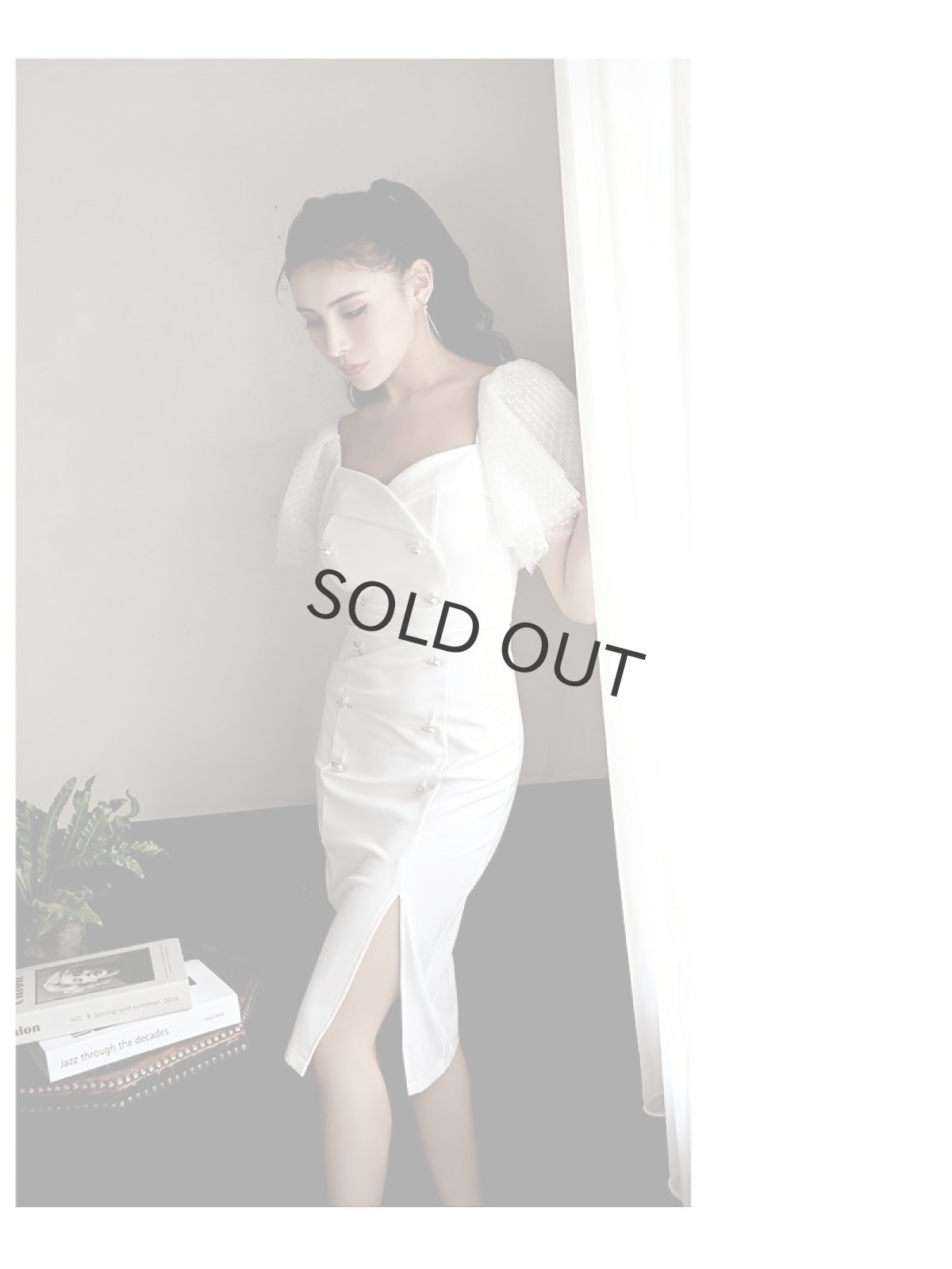 画像3: 袖付き チュール 韓国 上品 膝丈 DaysPiece(S/M/L)(ブラック/ホワイト) (3)