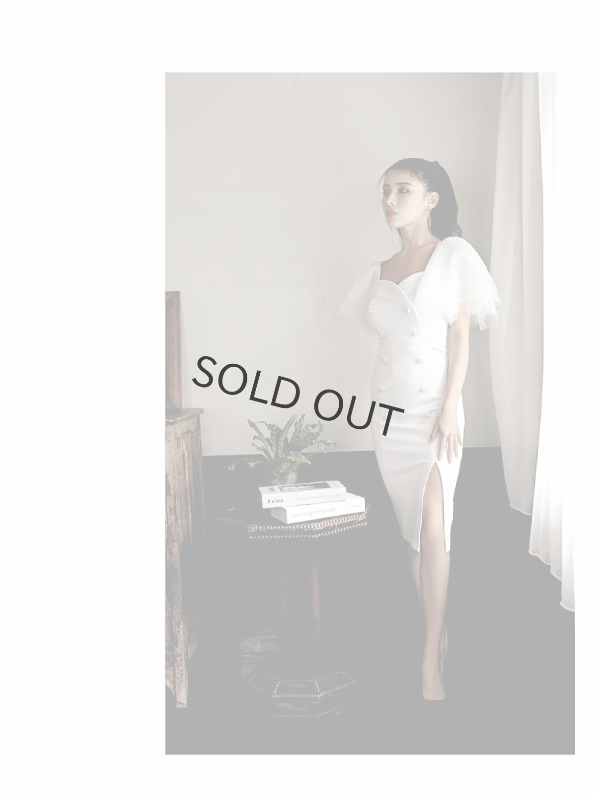 画像5: 袖付き チュール 韓国 上品 膝丈 DaysPiece(S/M/L)(ブラック/ホワイト) (5)