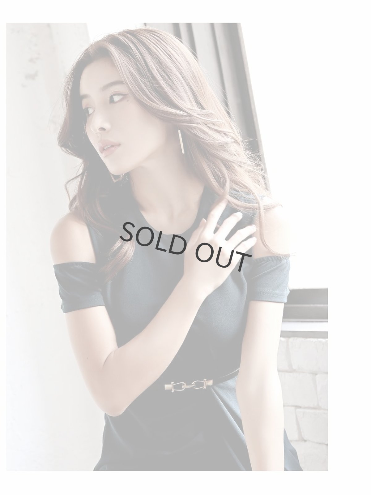 画像3: 韓国ドレス 膝丈 袖付き ワンカラー ドレープ DaysPiece(S/M/L)(グリーン/プラム) (3)