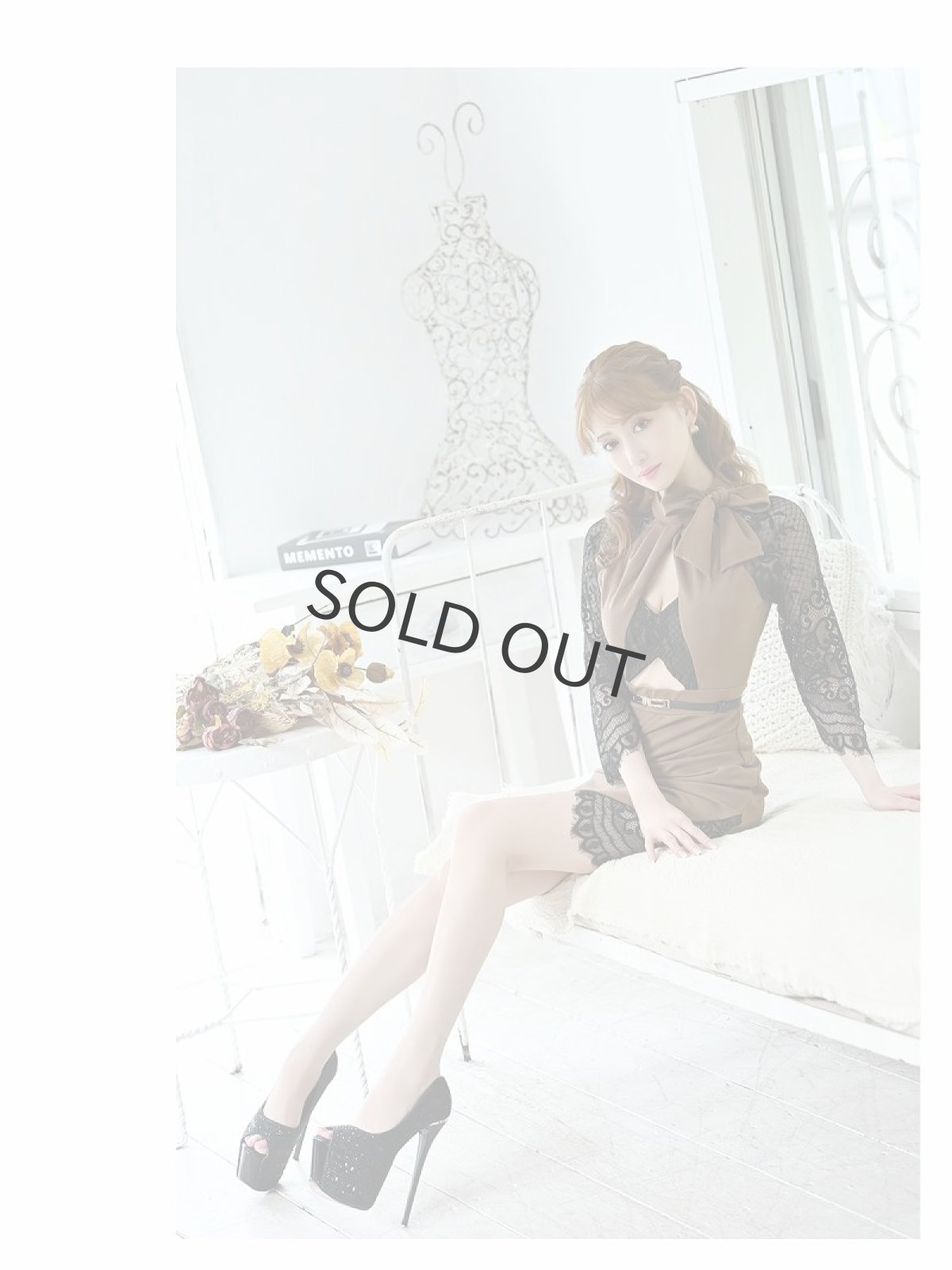 画像2: 袖付き 高級 バイカラー タイト sexy Belsia(S/M/L)(モカ/バーガンディ) (2)