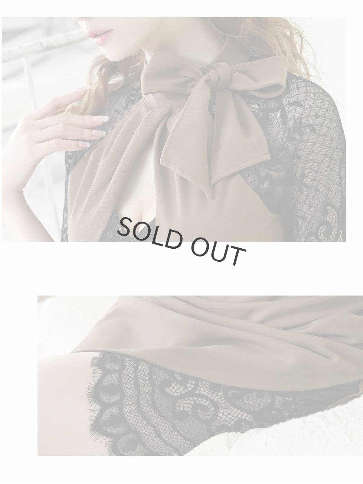 画像3: 袖付き 高級 バイカラー タイト sexy Belsia(S/M/L)(モカ/バーガンディ) (3)