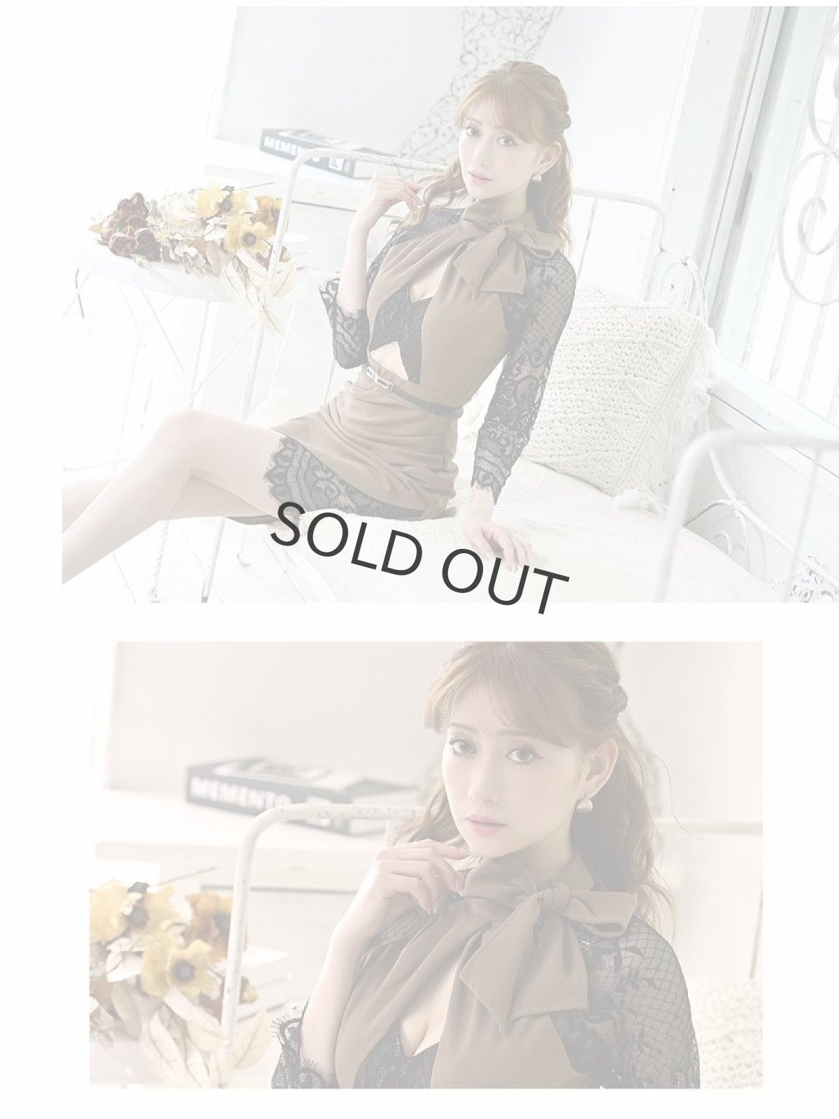 画像5: 袖付き 高級 バイカラー タイト sexy Belsia(S/M/L)(モカ/バーガンディ) (5)