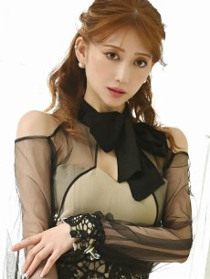 画像4: 袖付き 上品 ブランドドレス 秋 綺麗 Belsia(S/M/L/XL)(ブラック×ベージュ) (4)