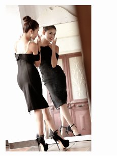 画像2: キャバドレス ミニ 黒 膝丈 韓国 パール 上品 DaysPiece(S/M/L/XL)(ブラック) (2)