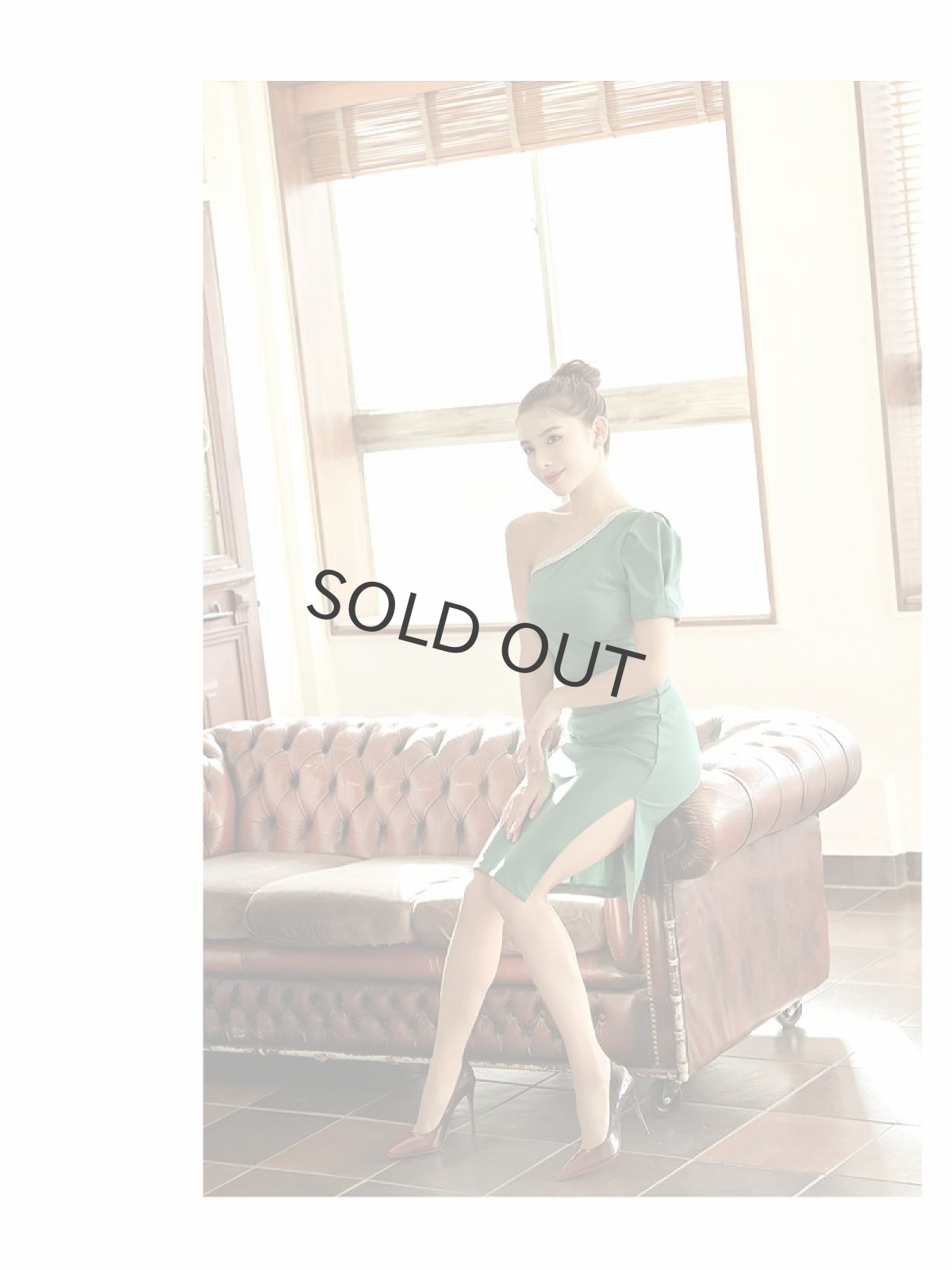 画像2: ワンショルダー パーティー 韓国 お呼ばれドレス パーティードレス DaysPiece(S/M/L/XL)(ブラック/レッド/グリーン) (2)