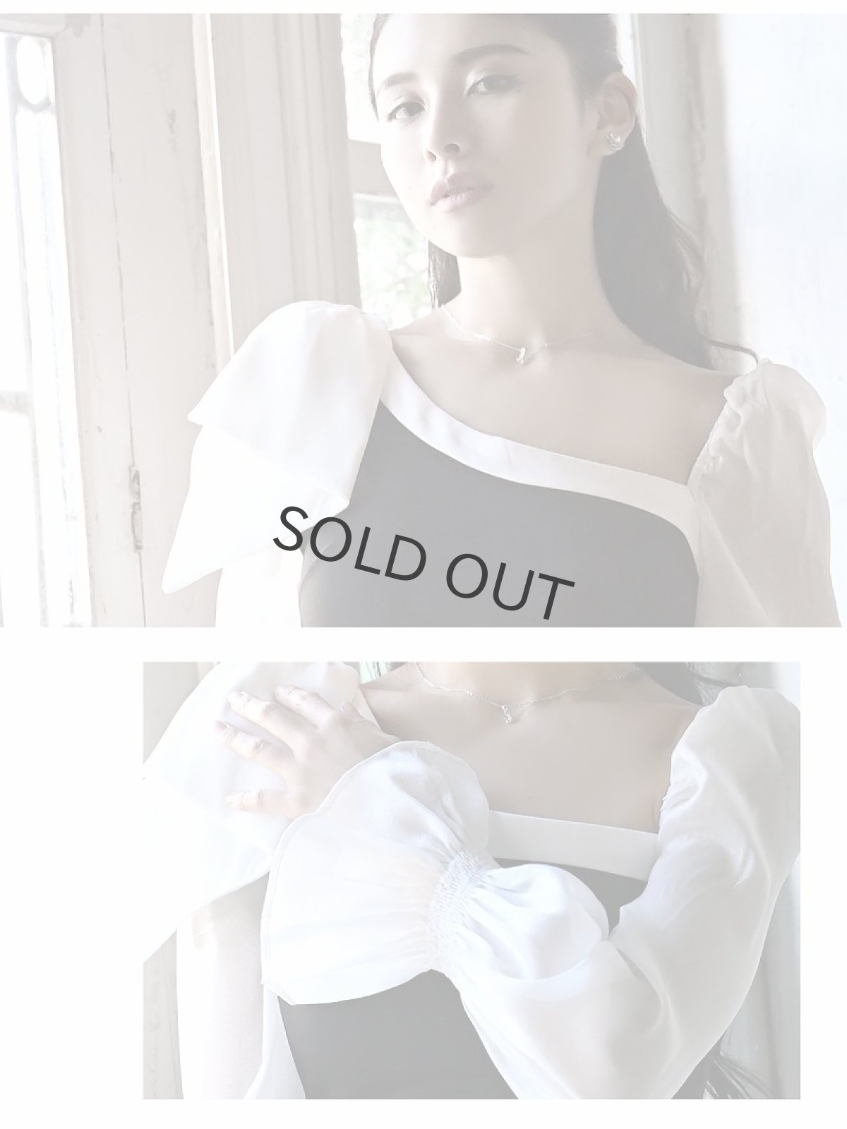 画像3: キャバドレス ミニ 韓国 オーガンジー 長袖 アシンメトリー フラワー DaysPiece(S/M/L/XL(2L))(ブラック) (3)