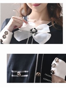 画像3: キャバ嬢 袖付き 上品 黒 同伴 Belsia(M)(ブラック) (3)