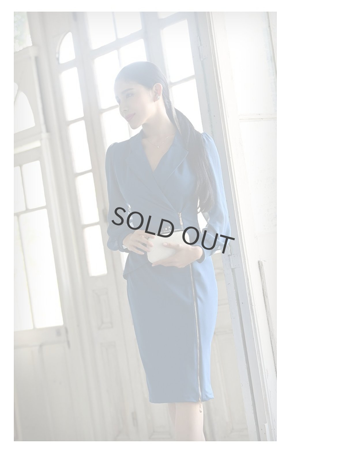 画像3: 韓国 シャツワンピース 同伴 キャバ嬢 ワンカラー DaysPiece(M/L)(ブラック/ブルー/レッド) (3)