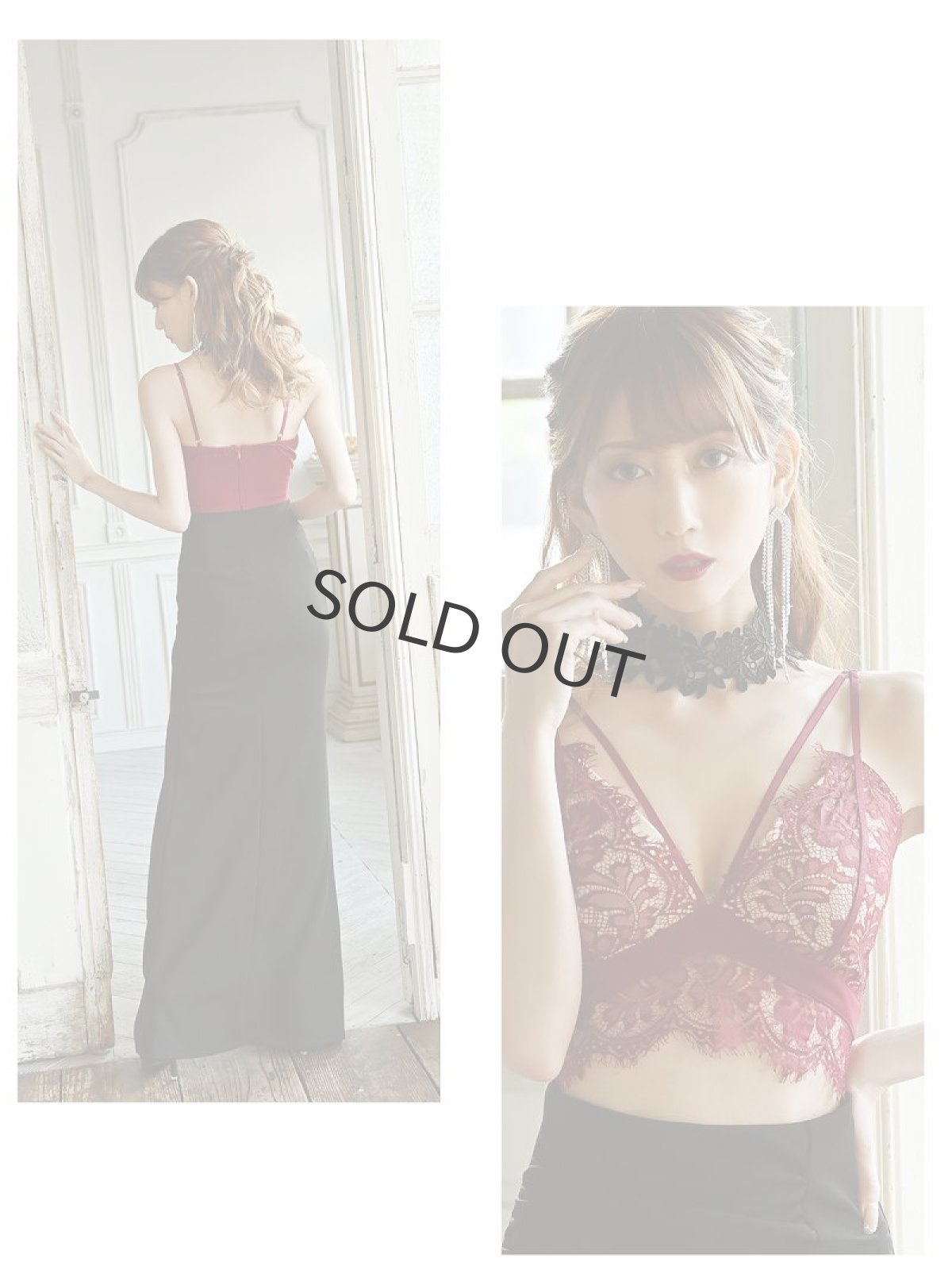 画像3: キャバドレス ロング スリット えちえち セクシー 大人 キャバ嬢 Belsia(S/M/L)(ブラック/ワイン) (3)