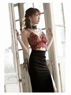 画像5: キャバドレス ロング スリット えちえち セクシー 大人 キャバ嬢 Belsia(S/M/L)(ブラック/ワイン) (5)