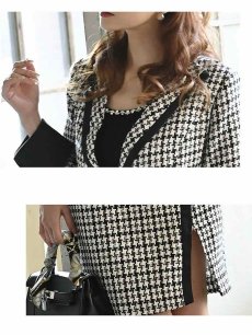 画像3: 千鳥格子 上品 ハレの日 フォーマル 上品 Belsia.LUX(S/M/L)(ブラック) (3)
