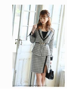 画像4: 千鳥格子 上品 ハレの日 フォーマル 上品 Belsia.LUX(S/M/L)(ブラック) (4)