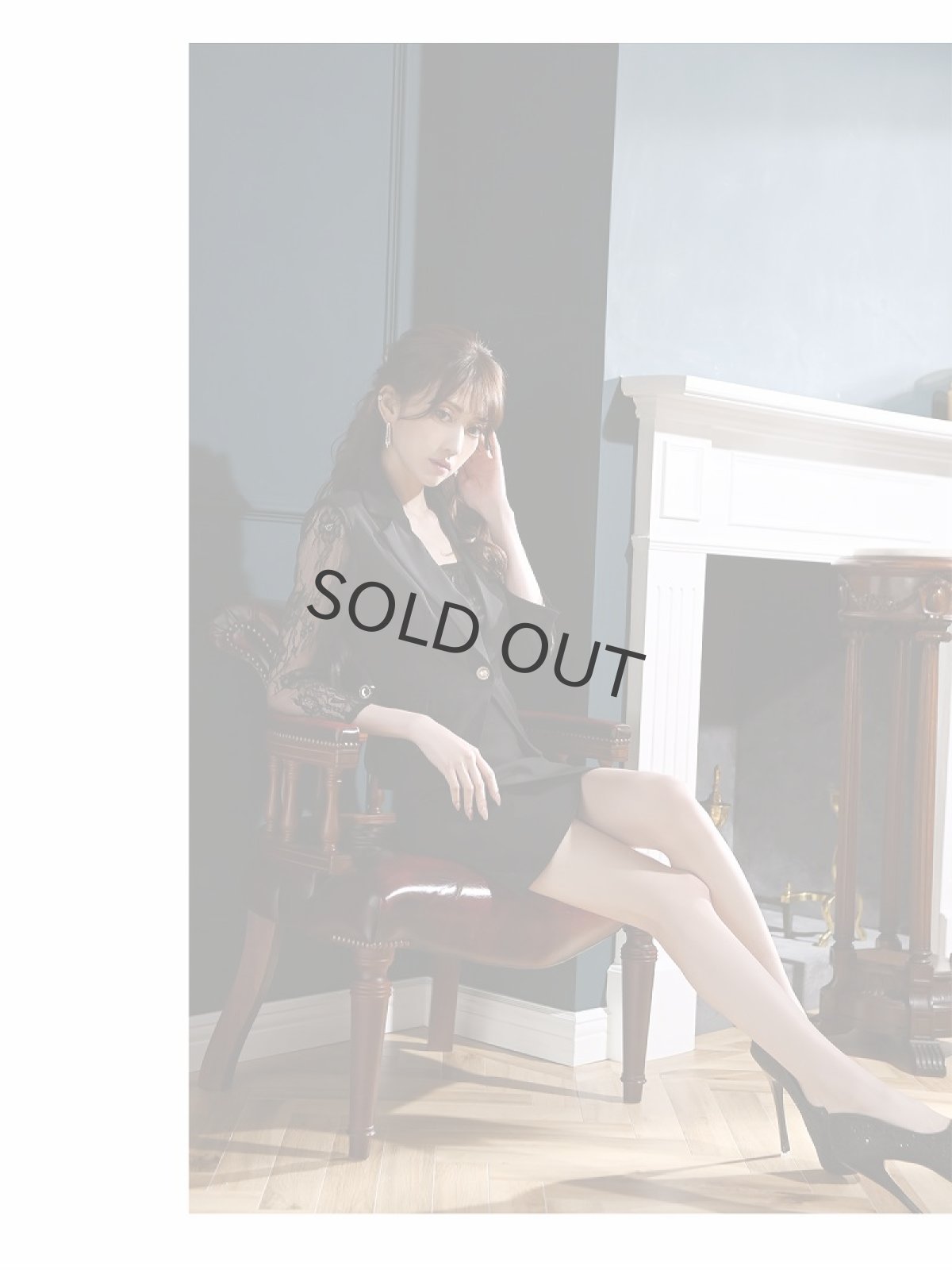 画像5: キャバスーツ キャバ嬢 同伴 上品 七分袖 ベージュスーツ Belsia(S/M/L/XL(2L))(ブラック) (5)