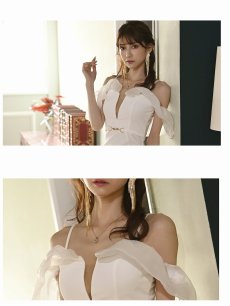 画像3: サイドシアー オフショル スリット 花柄レース エロい Belsia(S/M/L)(ホワイト/ワイン/ブルー) (3)