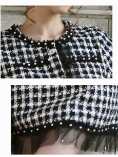 画像3: セットアップ 千鳥柄 お洒落 キャバ嬢 同伴 Belsia(S/M/L)(ブラック) (3)