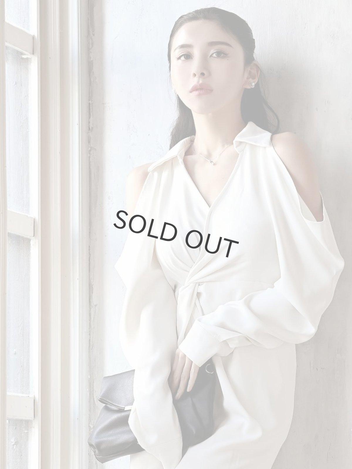 画像3: 袖付き 膝丈 パーティードレス 結婚式 韓国 DaysPiece(S/M/L/XL/XXL)(ブラック/アイボリー) (3)