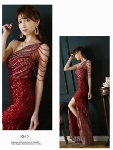 画像4: キャバドレス ロング 豪華 キラキラ バースデードレス 誕生日 セクシー Belsia.LUX(S/M/L)(ブラック/ホワイト/レッド) (4)