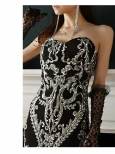 画像2: キャバドレス ロング ロング 黒 インポート マーメイド キラキラ Belsia.LUX(S/M/L)(ブラック) (2)