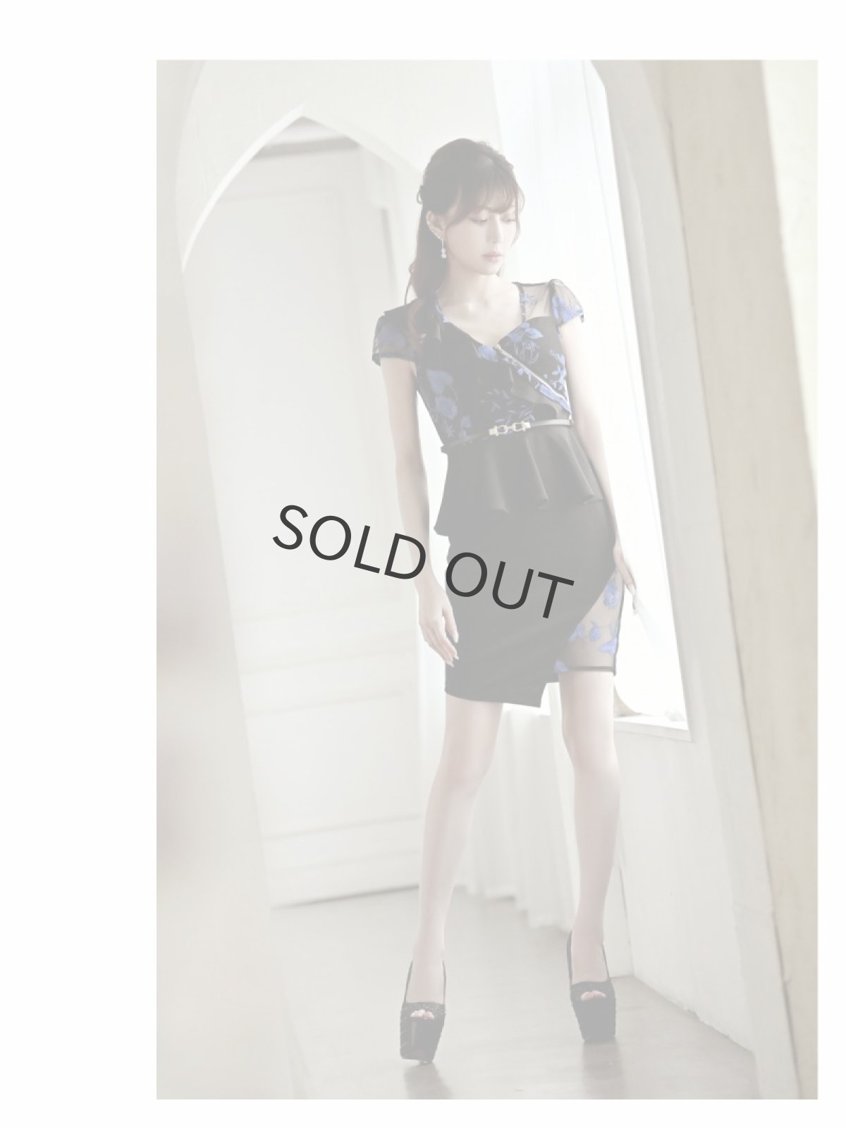 画像2: ペプラム ジップ エロい 黒 体型カバー Belsia(S/M/L)(ブルー/ゴールド) (2)