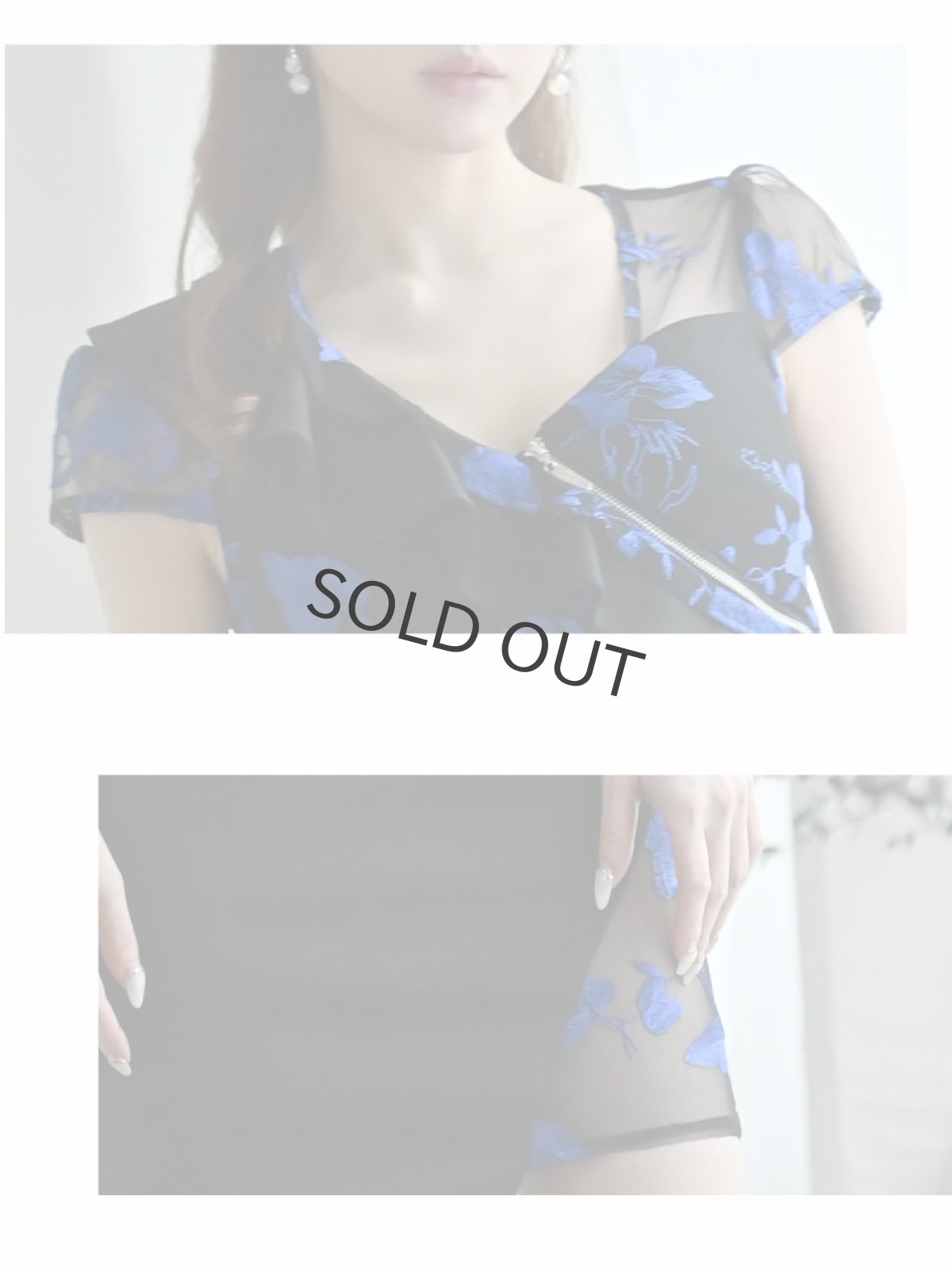 画像3: ペプラム ジップ エロい 黒 体型カバー Belsia(S/M/L)(ブルー/ゴールド) (3)