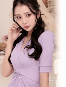 画像3: ワンピース キャバドレス ラメ ワンカラー ワンピース 袖付き 上品 DaysPiece(S/M)(ラベンダー/ブラック) (3)