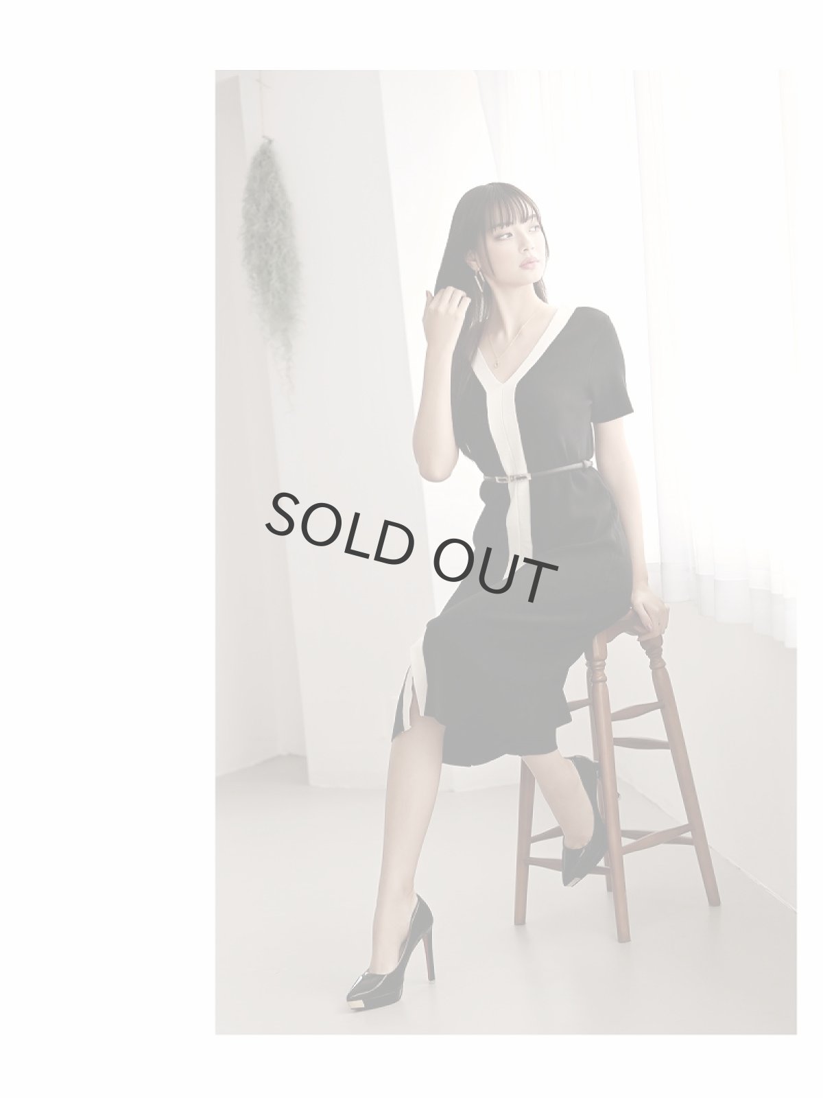 画像2: ニット 体型カバー バイカラー ワンピース オーバーサイズ DaysPiece(M)(ブラック) (2)