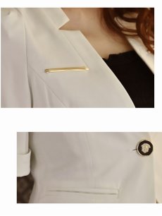 画像3: キャバスーツ XXXL 大きいサイズ サマースーツ ナイトスーツ シンプル Belsia(S/M/L/2L/3L/4L)(ブラック/ホワイト) (3)