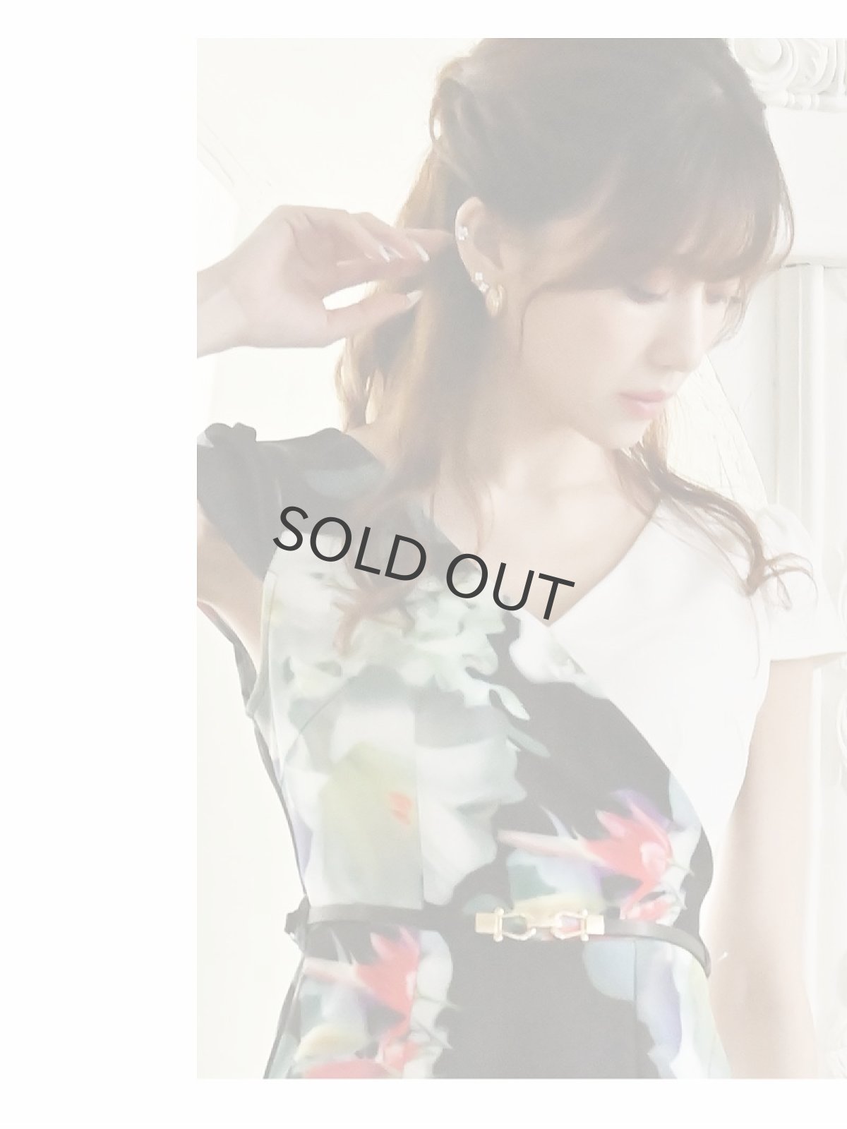 画像3: 花柄 袖付き 同伴 XL 大きいサイズ Belsia(S/M/L/XL)(ブラック) (3)