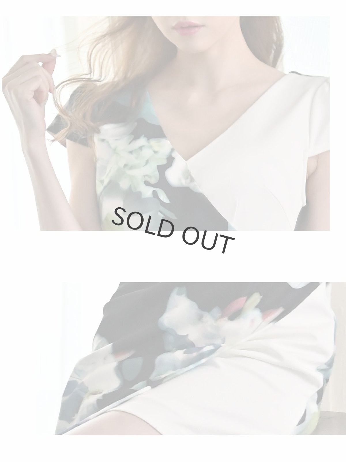 画像5: 花柄 袖付き 同伴 XL 大きいサイズ Belsia(S/M/L/XL)(ブラック) (5)