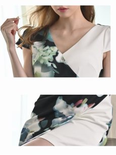 画像5: 花柄 袖付き 同伴 XL 大きいサイズ Belsia(S/M/L/XL)(ブラック) (5)