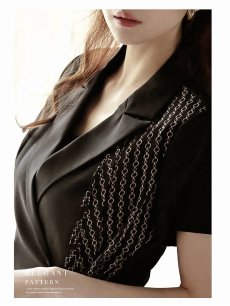 画像3: ※一部予約販売※キャバスーツ サマースーツ 半袖 XXL 大きいサイズ おしゃれ Belsia.LUX(S/M/L/2L/3L)(ブラック(M/L/2L/3L/5月中旬)) (3)