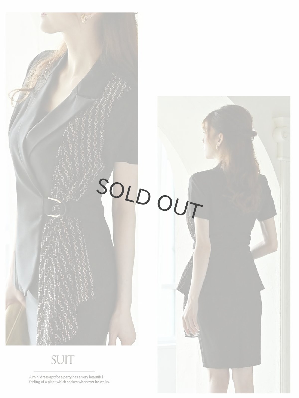 画像5: ※予約販売※キャバスーツ サマースーツ 半袖 XXL 大きいサイズ おしゃれ Belsia.LUX(S/M/L/XL(2L)/XXL(3L))(ブラック(12月上旬)) (5)